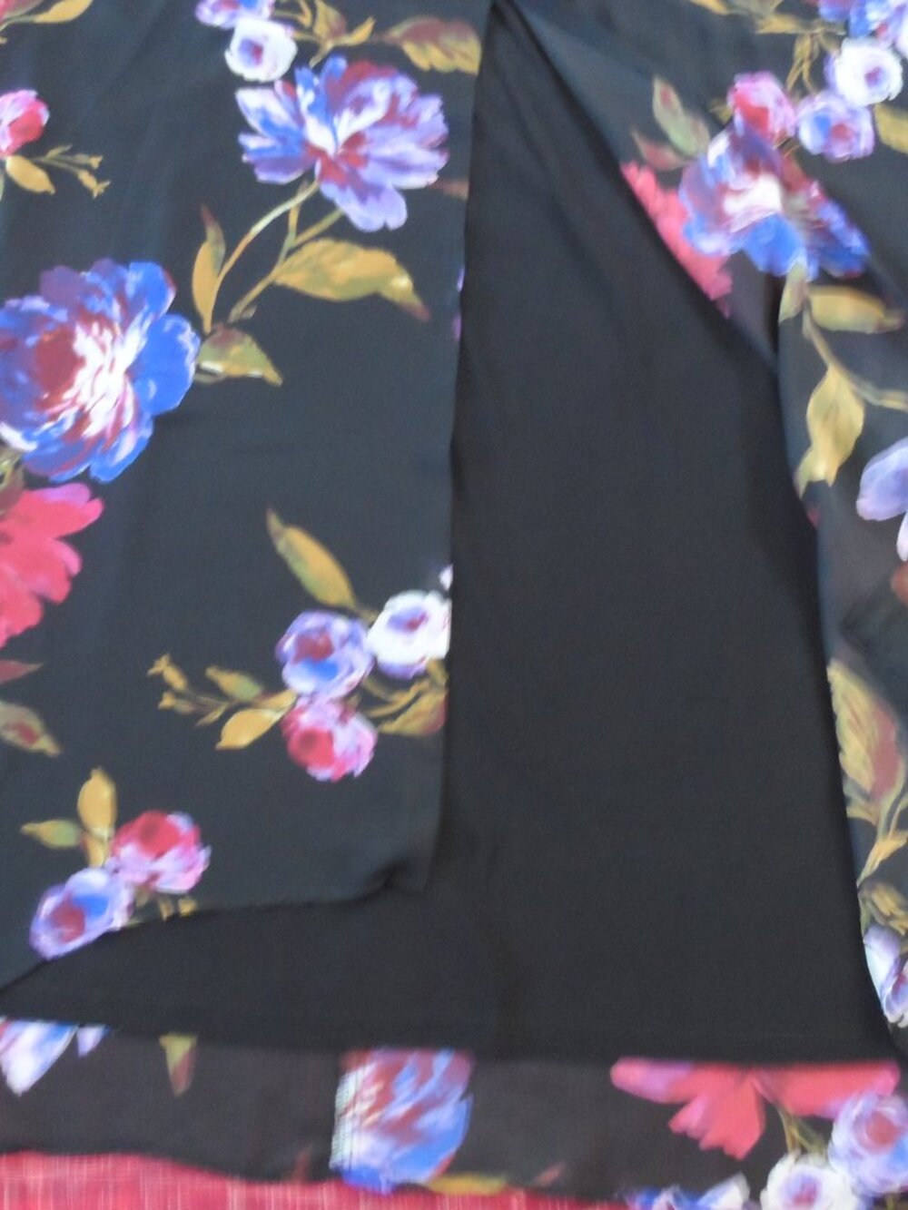 Collection Michel Studio  Sleeveless Plus Size 22 Floral Dress Blue Black Midi - Picture 13 of 16